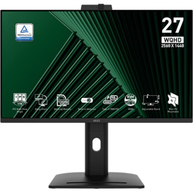 MSI Monitor PRO MP275QPDG / 27", 2560 x 1440, IPS, 100 Hz, HDMI + DisplayPort + USB-C, crna